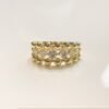 Bubble Design Diamonds Ring, Genuine Diamond Bonbon Ring，Halo Diamond Engagement Ring 14K Solid Gold Wedding Band