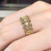 Bubble Design Diamonds Ring, Genuine Diamond Bonbon Ring，Halo Diamond Engagement Ring 14K Solid Gold Wedding Band