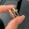 14k Gold Diamond T Ring, Open Cuff Ring, Open T Ring, T Wire Ring, T Bar Ring, Geometric Ring, Gold Stacking Ring, Mother‘s Day Gift