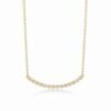 18K Solid Gold Smile Diamond Necklace
