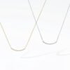 18K Solid Gold Smile Diamond Necklace