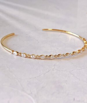 Solid 14k Yellow Gold Diamond Bracelet, 0.39ct. Flexible Bracelet, Diamond bangle, Gifts for Her, Stackable Bracelet, Flexible Jewelry