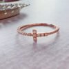 14k Gold Diamond T Ring，Diamond T Ring，T Wire Ring， Dainty ring，14k Solid Gold Ring，Wedding band