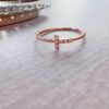 14k Gold Diamond T Ring，Diamond T Ring，T Wire Ring， Dainty ring，14k Solid Gold Ring，Wedding band