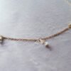 14K Solid Gold Teardrop Pendant Necklace for Women , Rose cut Moissanite ，Drilled Diamond necklace