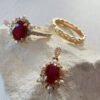18K Yellow Gold Ruby, Pearl & Diamond Pendant