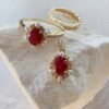 18K Yellow Gold Ruby, Pearl & Diamond Pendant
