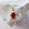 18K Yellow Gold Ruby, Pearl & Diamond Pendant
