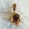 18K Yellow Gold Ruby, Pearl & Diamond Pendant