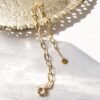 18K Gold Paperclip Bracelet, Bold Link, Staple Chain, Rectangle Link, Elongated Link, Layering Chain, Mother's Day, Gold bracelet stack