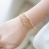 18K Gold Paperclip Bracelet, Bold Link, Staple Chain, Rectangle Link, Elongated Link, Layering Chain, Mother's Day, Gold bracelet stack