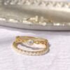 HIKAGE  18k Solid Gold Natural Diamond Ring Danity Stackable Ring,Real Solid Gold Ring,Thin Band Ring,engagement ring,wedding ring