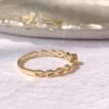 HIKAGE  18k Solid Gold Natural Diamond Ring Danity Stackable Ring,Real Solid Gold Ring,Thin Band Ring,engagement ring,wedding ring