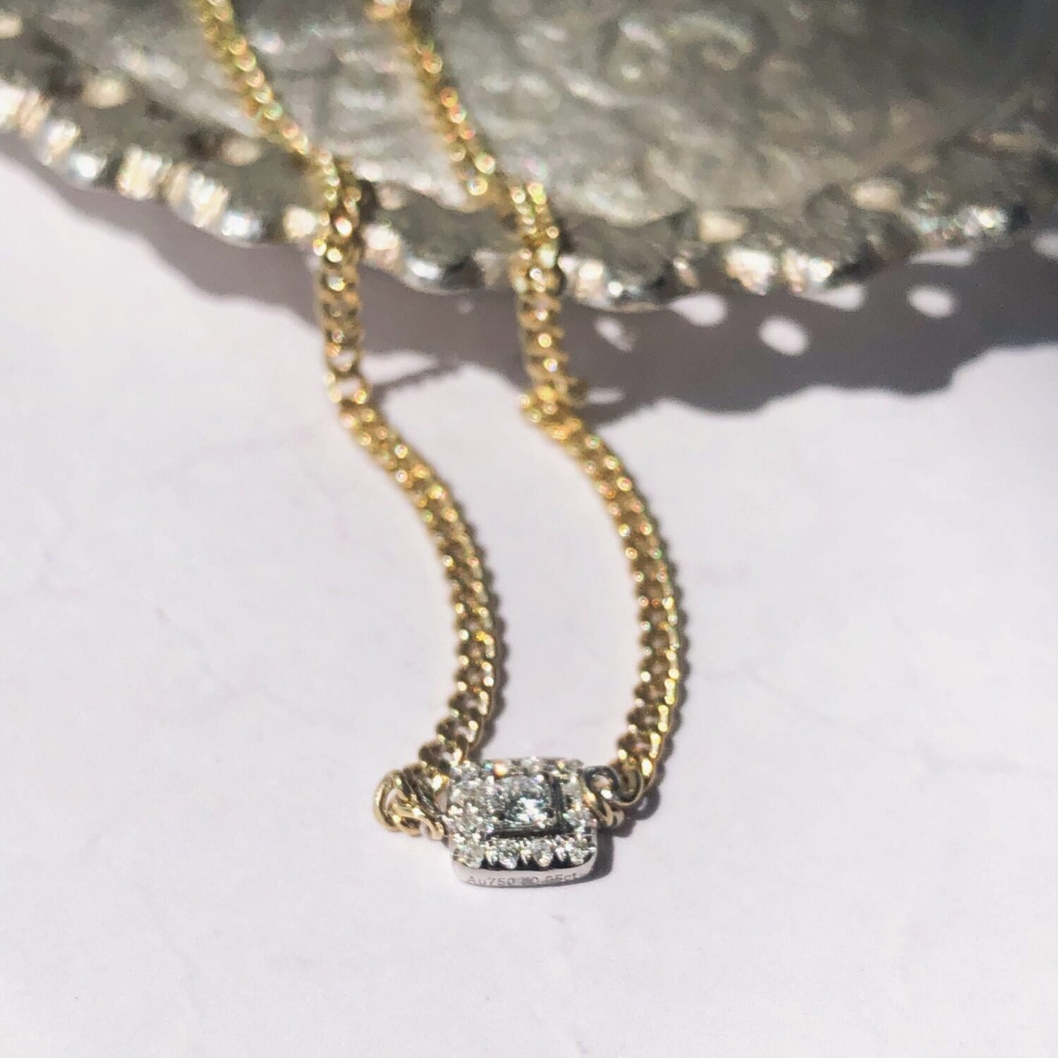 18K Diamond Bracelet, 18K Solid  Gold Bracelet ，18K Princess Cut Diamond Bracelet ，Unique Jewelry ,Gifts for Girlfriend、Birthday Gift