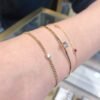18K Solid Gold 0.20ct Lab Diamond Open Cuff Bracelet
