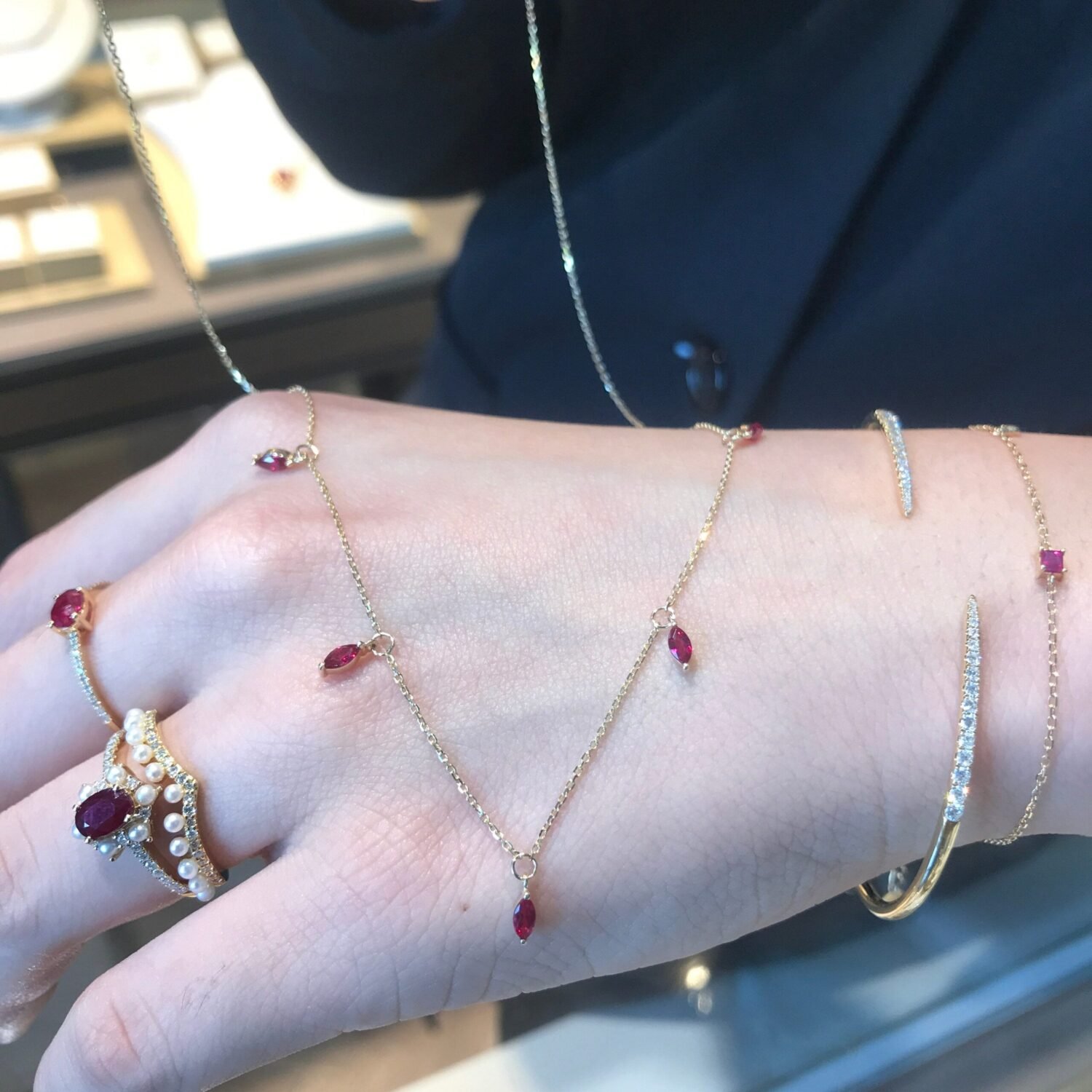 il_fullxfull.3838263270_8ppn Ruby Necklace, Ruby Necklace 14K Gold, marquise necklace, July Birthstone