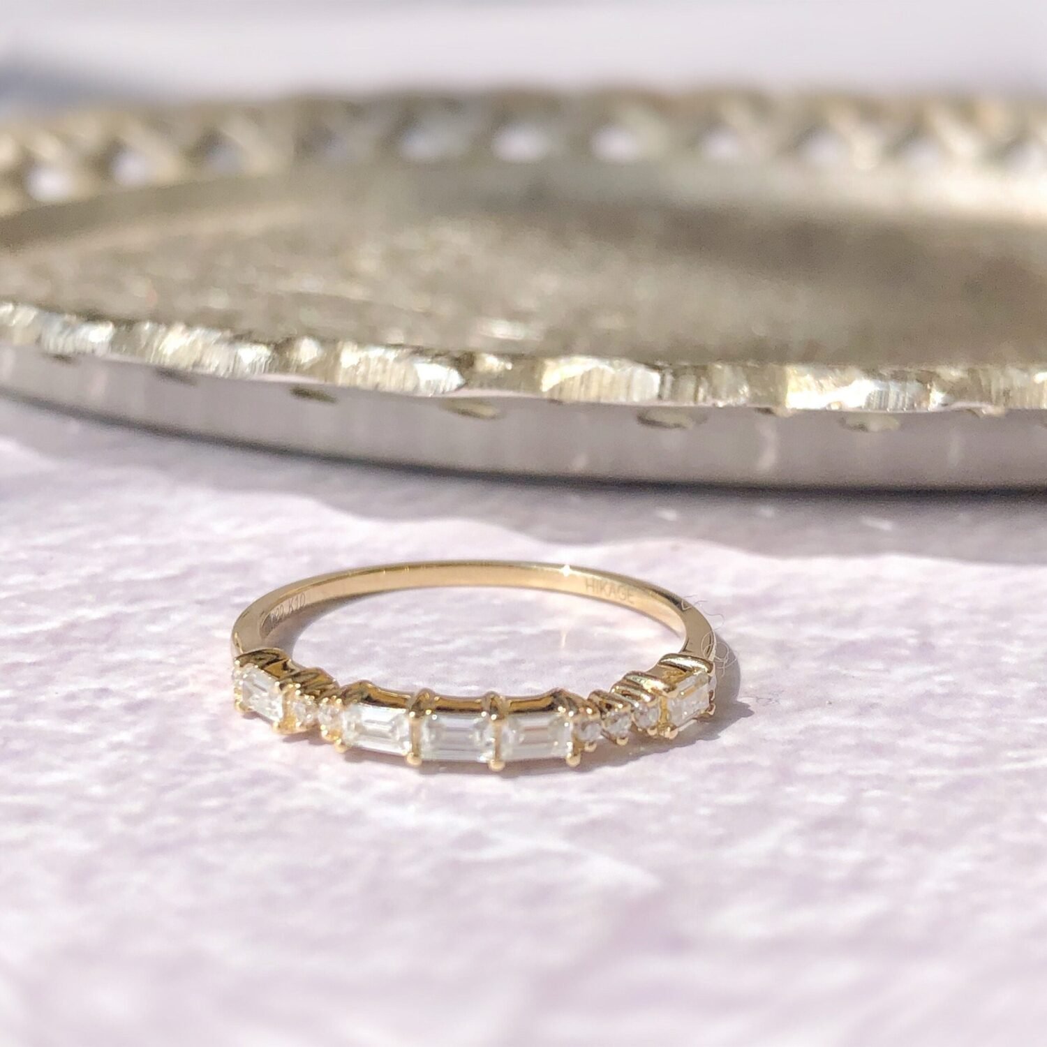 14K Mose Code ring，14K Solid gold Delicate Moissanite Ring, stackable rings , stackable rings ,diamond engagement ring,stackable rings set