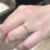 Dainty Natural Diamond Beaded Ring – 0.05 CT Solid Gold