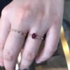 14K Solid Gold Ruby Ring，Dainty Ruby Ring，Oval Ruby Promise Ring，100% Natural Ruby Ring