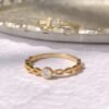HIKAGE  18k Solid Gold Natural Diamond Ring Danity Stackable Ring,Real Solid Gold Ring,Thin Band Ring,engagement ring,wedding ring