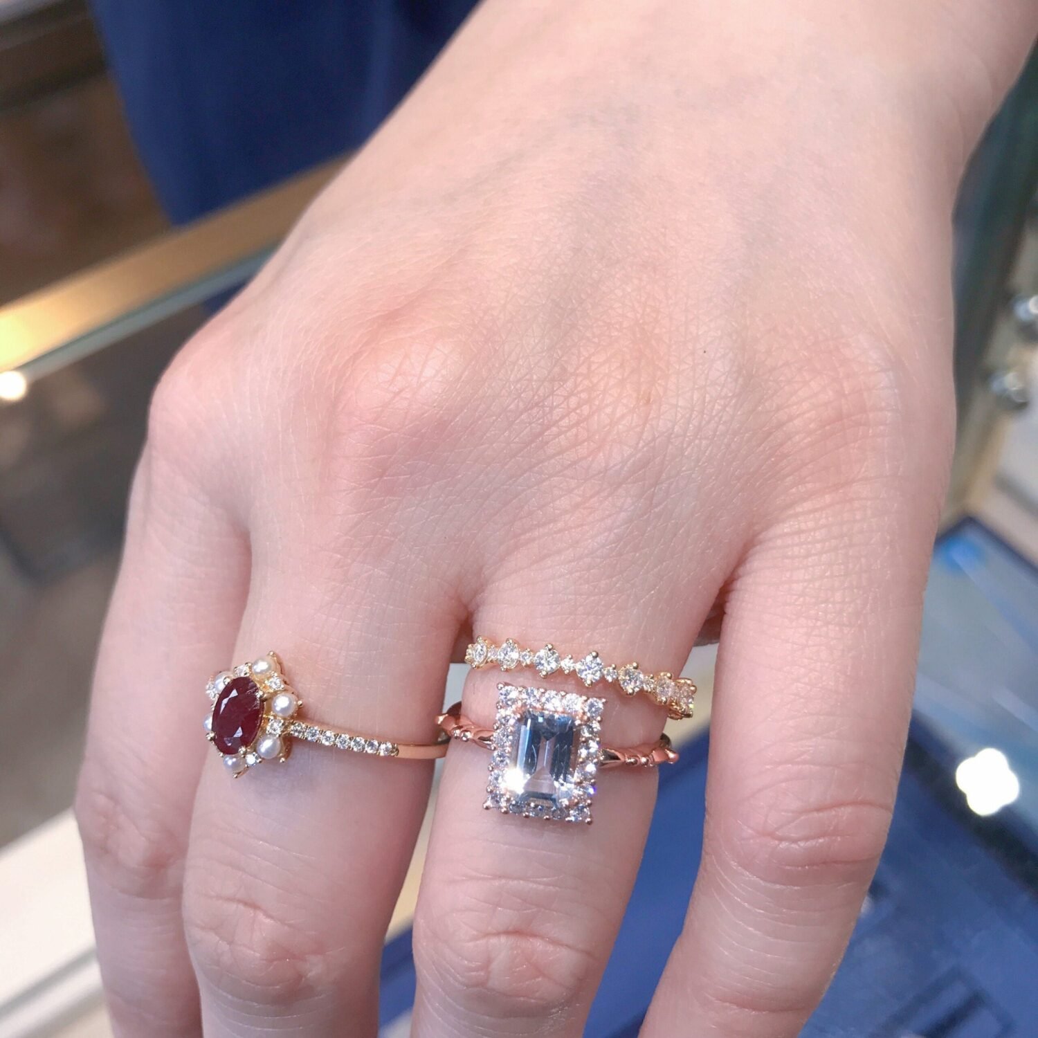 14K Emerald cut Aquamarine ring Tapered, Aquamarine solitaire ring, natural aquamarine ring, genuine aquamarine emerald cut vintage ring,