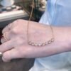 18K Solid Gold Natural Moonstone Seven-Stone Necklace