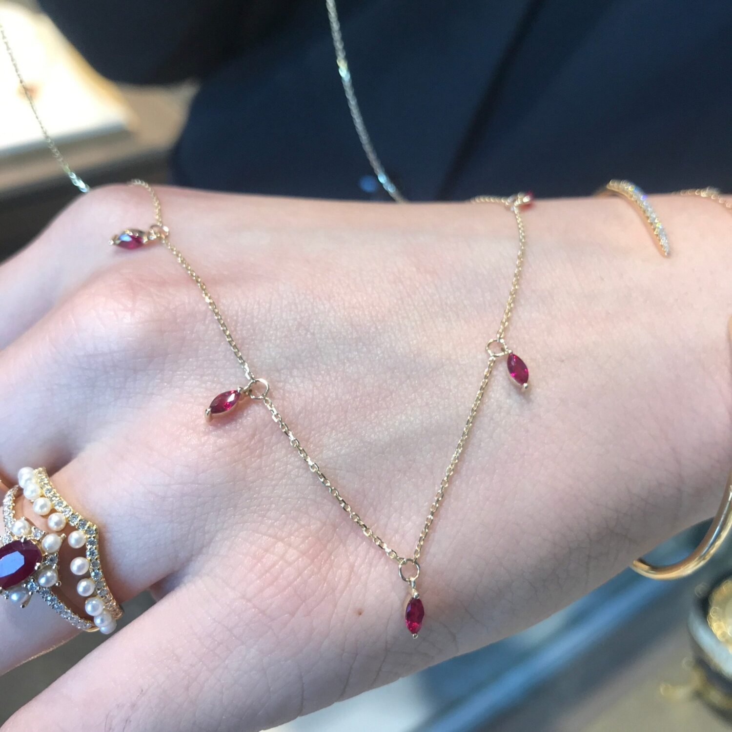 il_fullxfull.3885760469_seof Ruby Necklace, Ruby Necklace 14K Gold, marquise necklace, July Birthstone