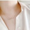 Dainty Diamond Bar Necklace, Delicate Minimalist Diamond Bar Necklace, 14k Gold Tiny Diamond Bar Necklace Valentines Day / Holiday Sale