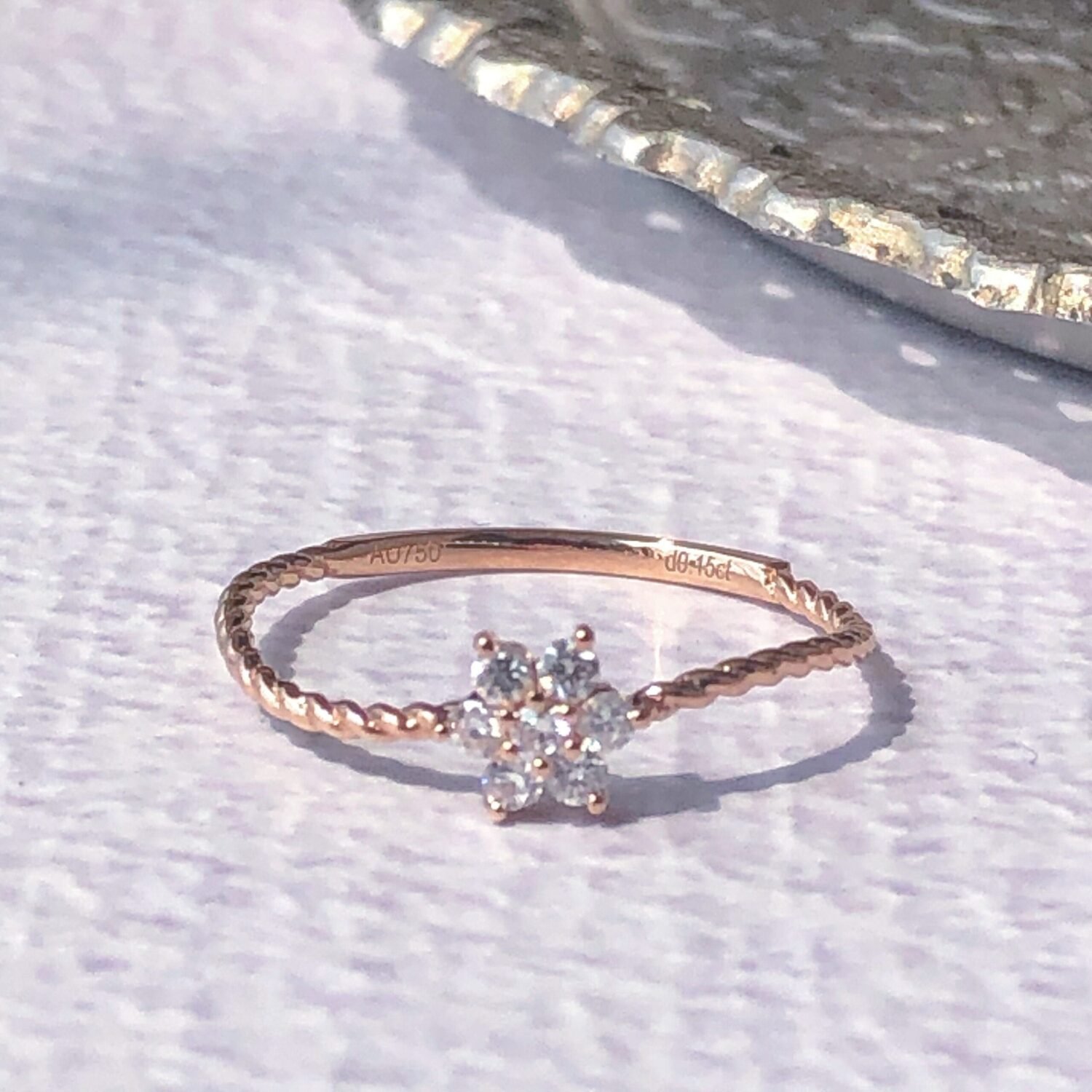 14K twist ring ,18K Twist Diamond Ring,Diamond Rings For Women,Rings For Women,Diamond Ring set ,Moissanite Flower Dainty Ring,