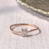 14K twist ring ,18K Twist Diamond Ring,Diamond Rings For Women,Rings For Women,Diamond Ring set ,Moissanite Flower Dainty Ring,