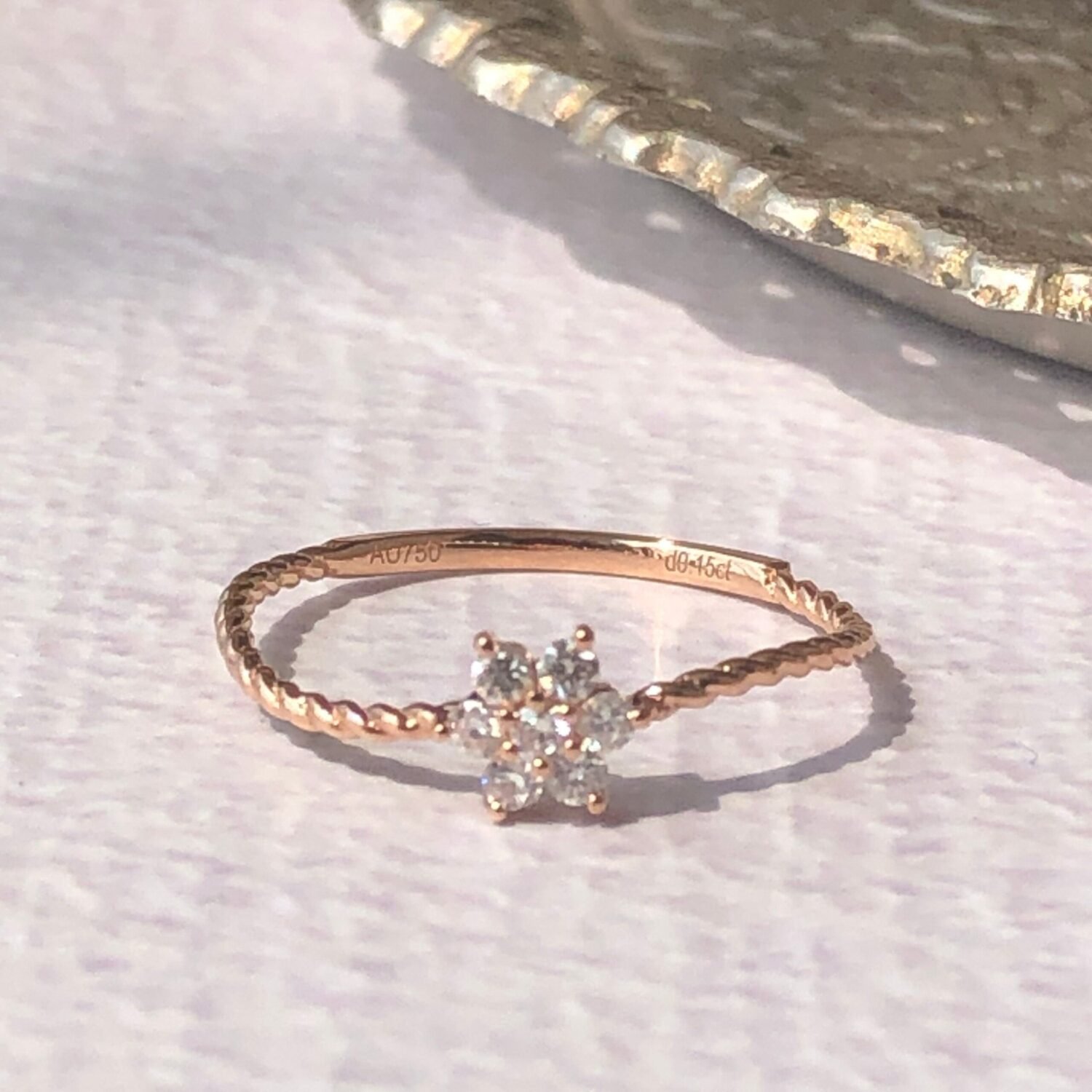14K twist ring ,18K Twist Diamond Ring,Diamond Rings For Women,Rings For Women,Diamond Ring set ,Moissanite Flower Dainty Ring,