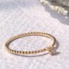 Dainty Natural Diamond Beaded Ring – 0.05 CT Solid Gold