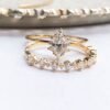 14K solid gold moissanite wedding band Ring 14K Diamond Rings，18K Gold diamond Wavelet Band，14K moissanite wedding band Stacktable rings