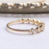 14K solid gold moissanite wedding band Ring 14K Diamond Rings，18K Gold diamond Wavelet Band，14K moissanite wedding band Stacktable rings