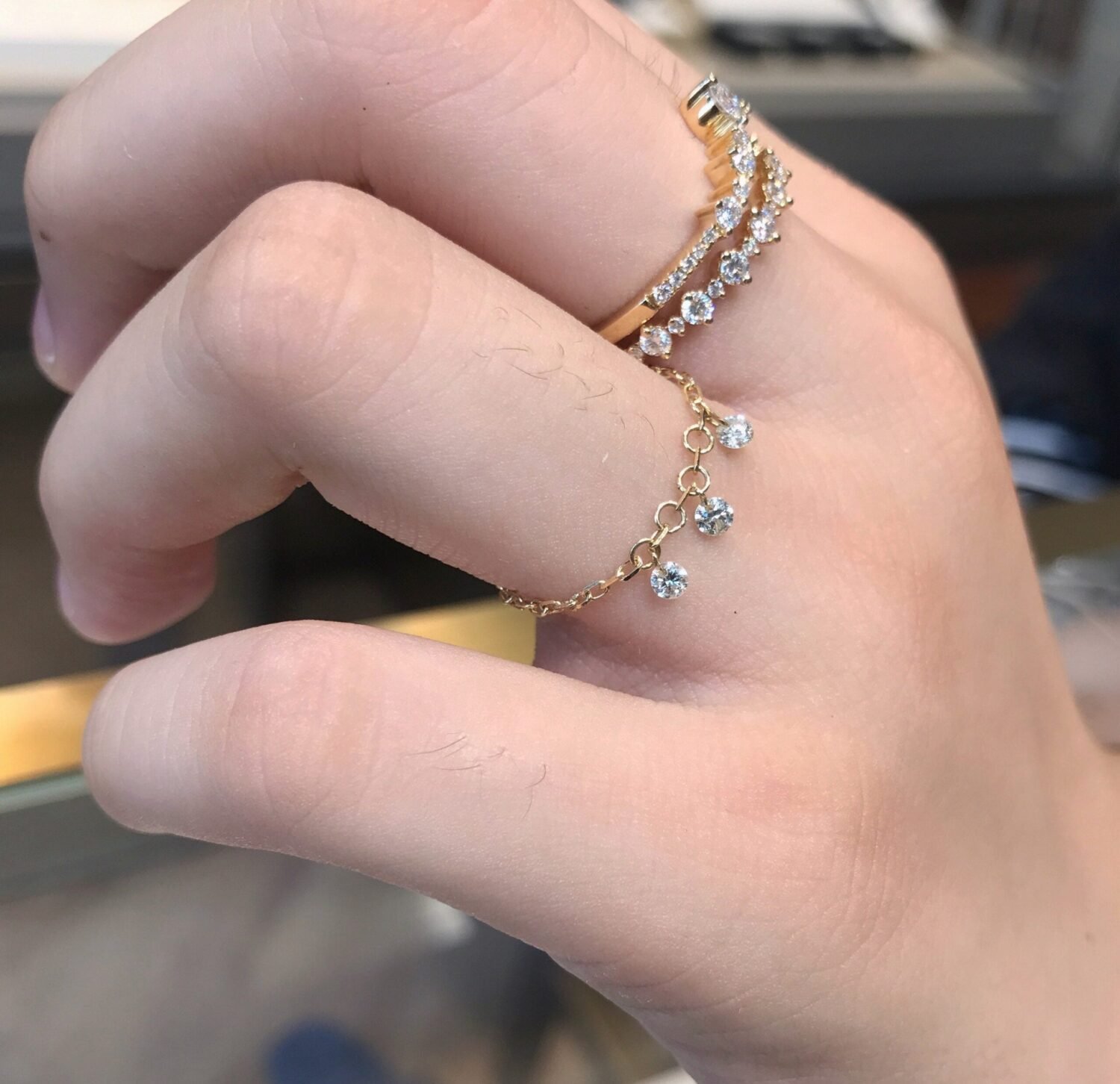 il_fullxfull.3923917966_6ldm-1 18K Drilled Diamond Cluster Ring