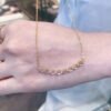 18K Solid Gold Natural Moonstone Seven-Stone Necklace