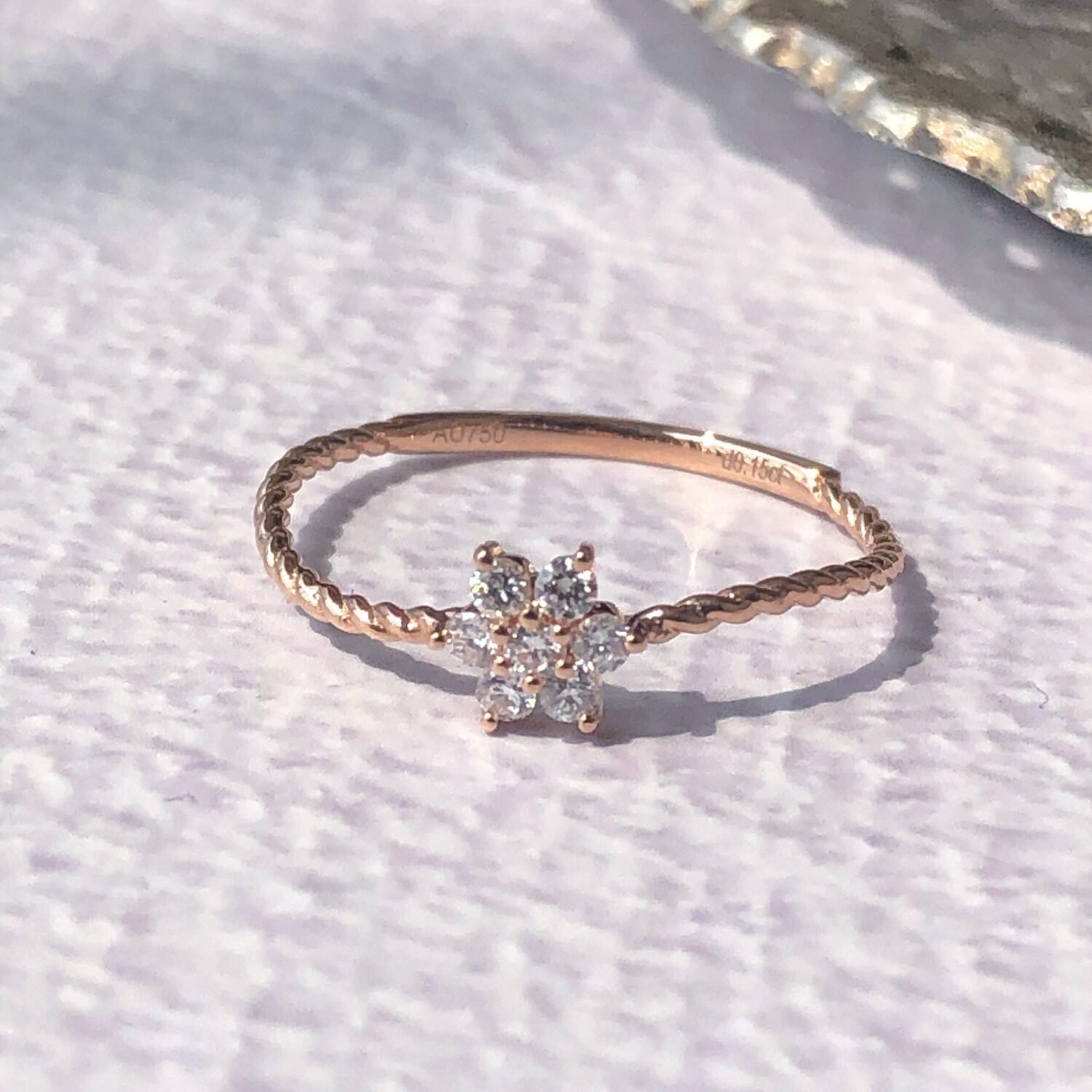 il_fullxfull.4144149447_qbxw-1 14K twist ring ,18K Twist Diamond Ring,Diamond Rings For Women,Rings For Women,Diamond Ring set ,Moissanite Flower Dainty Ring,