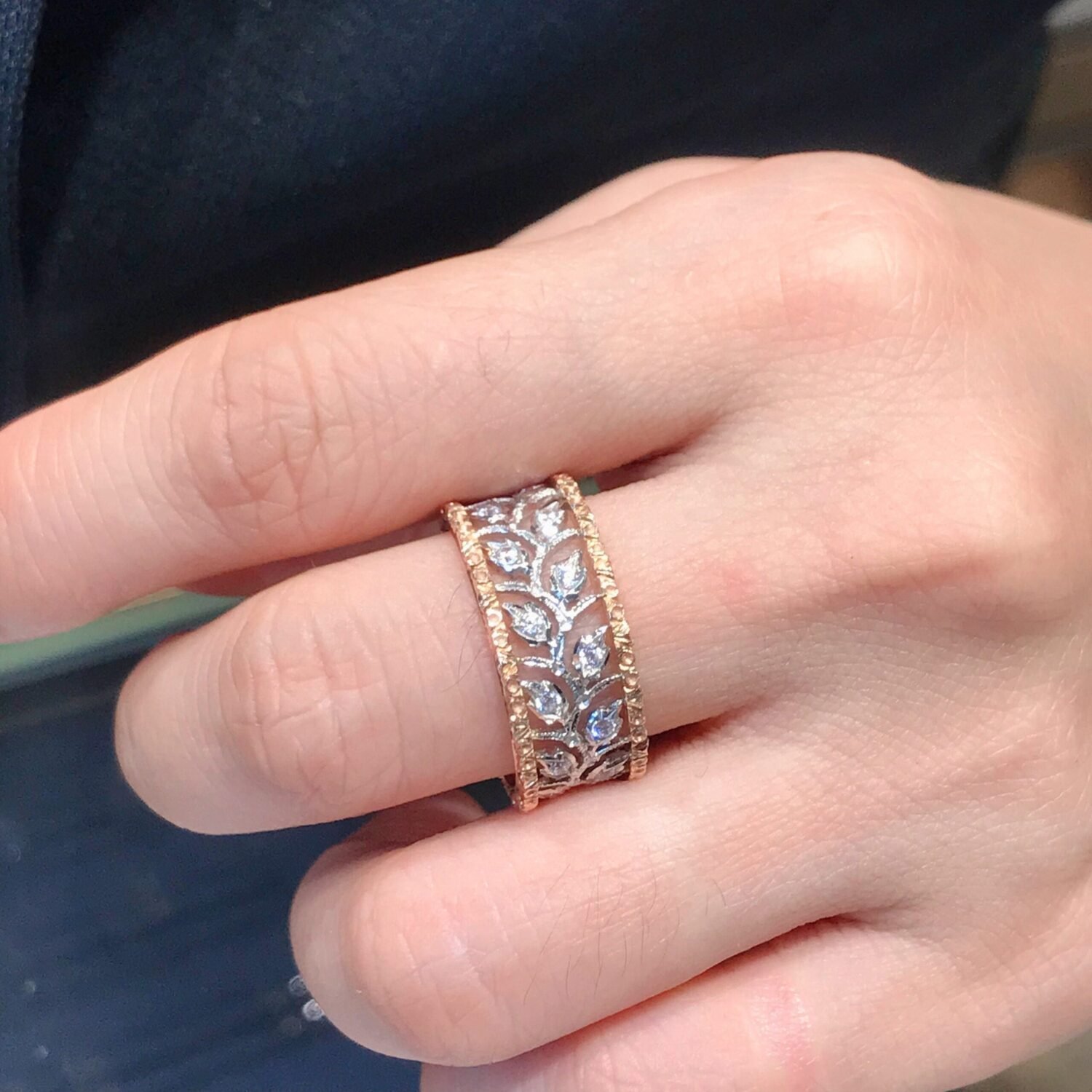 il_fullxfull.4280645520_f57p-1 Buccellati Ring,Vintage Lace Ring,Baroque Diamond Ring ,18K Buccellati Diamond Ring,18K Gold lace ring,Fine Jewelry For Her