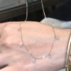 18K Solid Gold Rose-Cut Lab Grown Diamond Necklace – 9 Pierced Pear Diamonds