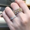 18K Solid Gold Buccellati Lace Ring，Rare Vintage Buccellati 18k Yellow White Gold  Diamond Band Ring S