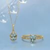 14Kt Gold Aquamarine Necklace, Aquamarine Teardrop Necklace, Aquamarine Pendant, March Birthstone Necklace