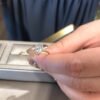 Aquamarine & Diamond Classic Engagement Ring, Genuine Multistone Vintage Jewelry, 14K Solid Gold, Best Bridal Gift, Brushed Solid Gold  Ring