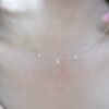 18K Solid Gold Marquise Diamond Floating necklace, 14K Gold Floating Moissanite Diamond Necklace, Drilled gemstone ，Gold Necklace For Women