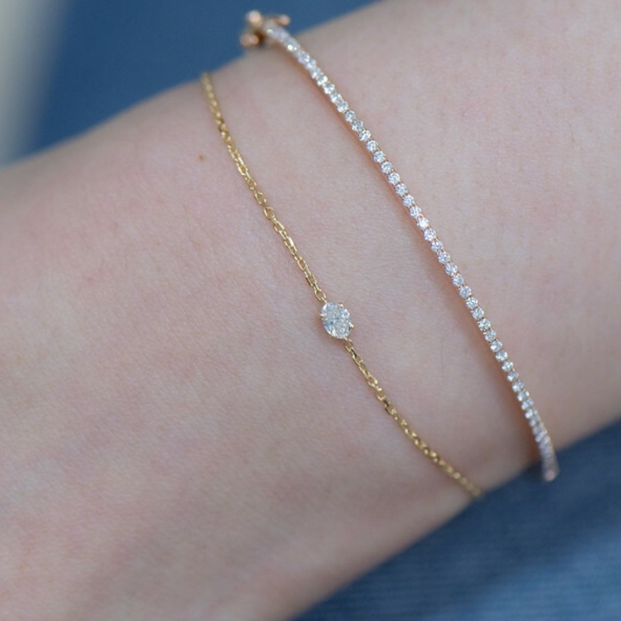 Diamond Bracelet, Solitaire Diamond Bracelet, 14k 18k Solid Gold Diamond  Bracelet, Simple Anniversary Gift Bracelet, Gift for Her - Etsy