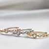 HIKAGE  18k Solid Gold Natural Diamond Ring Danity Stackable Ring,Real Solid Gold Ring,Thin Band Ring,engagement ring,wedding ring
