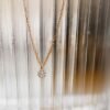 18K Solid Gold Drilled Diamond solitaire necklace