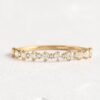 14K solid gold moissanite wedding band Ring 14K Diamond Rings，18K Gold diamond Wavelet Band，14K moissanite wedding band Stacktable rings