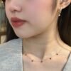 18k dangle earrings women，14K solid gold drilled Diamond Earrings，Drilled Diamond Hoop Earrings - 14k, 18k Yellow, Rose, White Gold