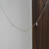 18K Solid Gold Marquise Diamond Floating necklace, 14K Gold Floating Moissanite Diamond Necklace, Drilled gemstone ，Gold Necklace For Women