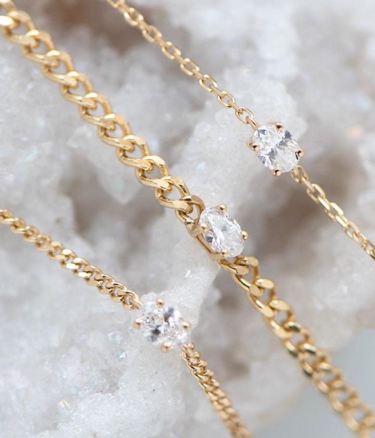 18K Gold Diamond Bracelet / 18K Oval Cut Diamond Bracelet /14k Gold Solitaire Diamond Bracelet / Diamond Solitaire Bracelet/Gift for Her